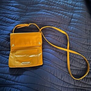 Ten West Mustard Brown Patent Leather Crossbody Bag